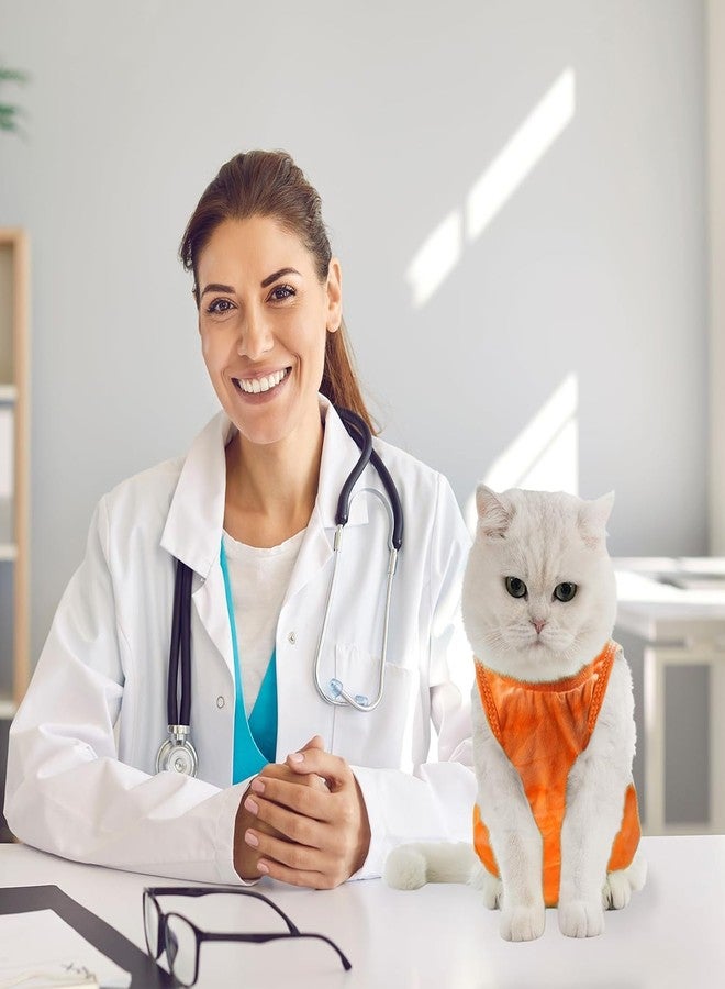 Avont Cat Recovery Suit - Kitten Onesie for Cats After Surgery, Cone of Shame Alternative Surgical Spay Suit for Female Cat, Post-Surgery or Skin Diseases Protection -Tie-dye Orange(L) - Image 3